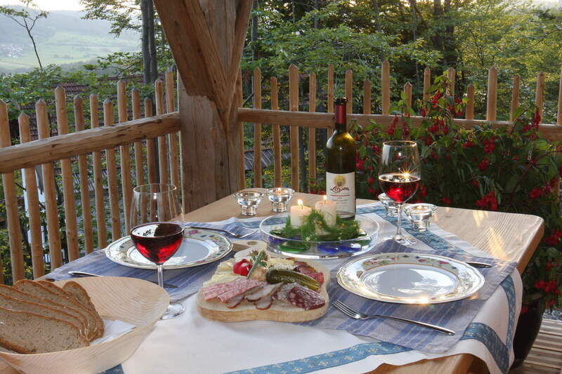 Terrasse Luxus Ferienhütten Bayerischer Wald